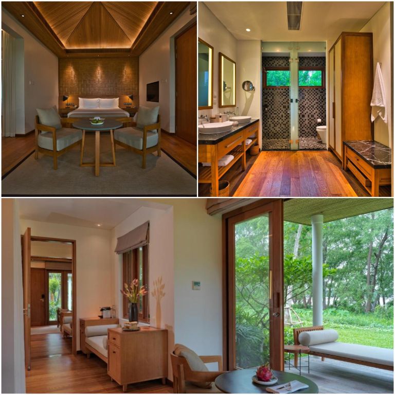 Các phòng nghỉ của Azerai Cần Thơ đều có phòng tắm riêng hiện đại, và được trang bị đầy đủ đồ dùng cá nhân cùng nhiều tiện ích khác. (Nguồn: Booking.com)