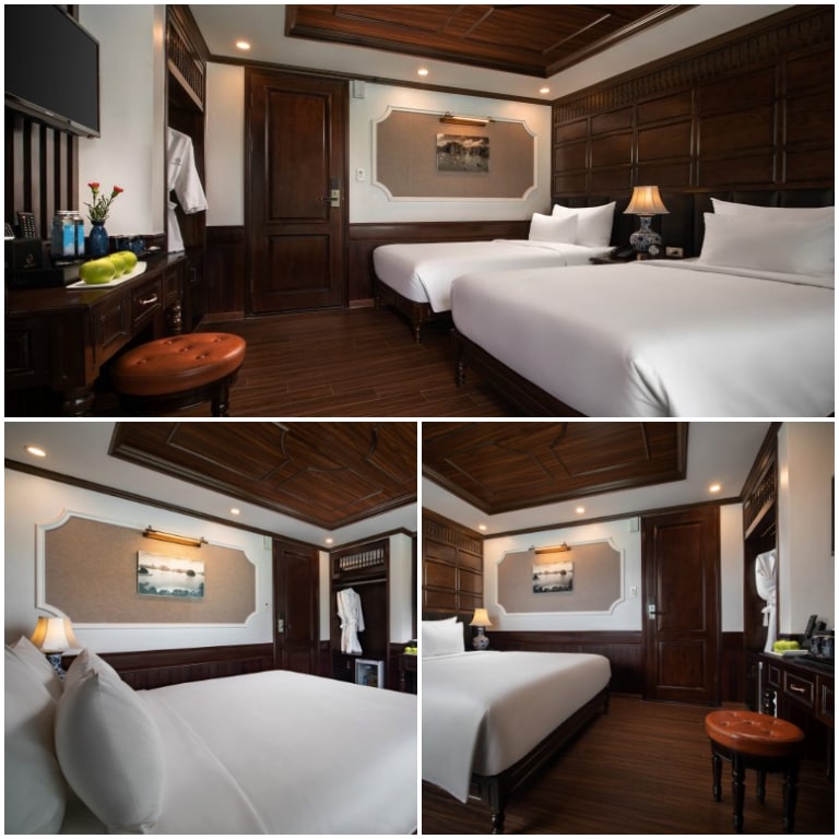 Du khách sẽ được lựa chọn phòng Junior 1 giường đôi hoặc 2 giường đơn tại Du thuyền Doris