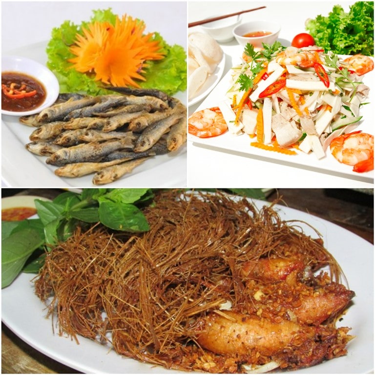 Các món ăn nổi bật được khách hàng đánh giá cao tại nhà hàng của du thuyền Ninh Kiều.