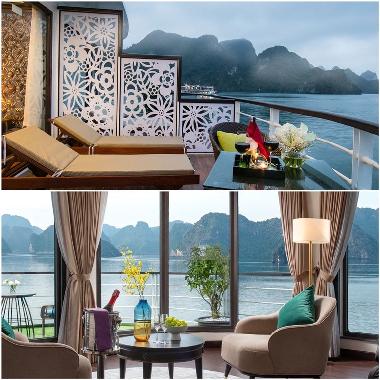 Mon Cheri Suite Terrace sở hữu khu vực tiếp khách và ban công lớn để du khách ngắm cảnh. 