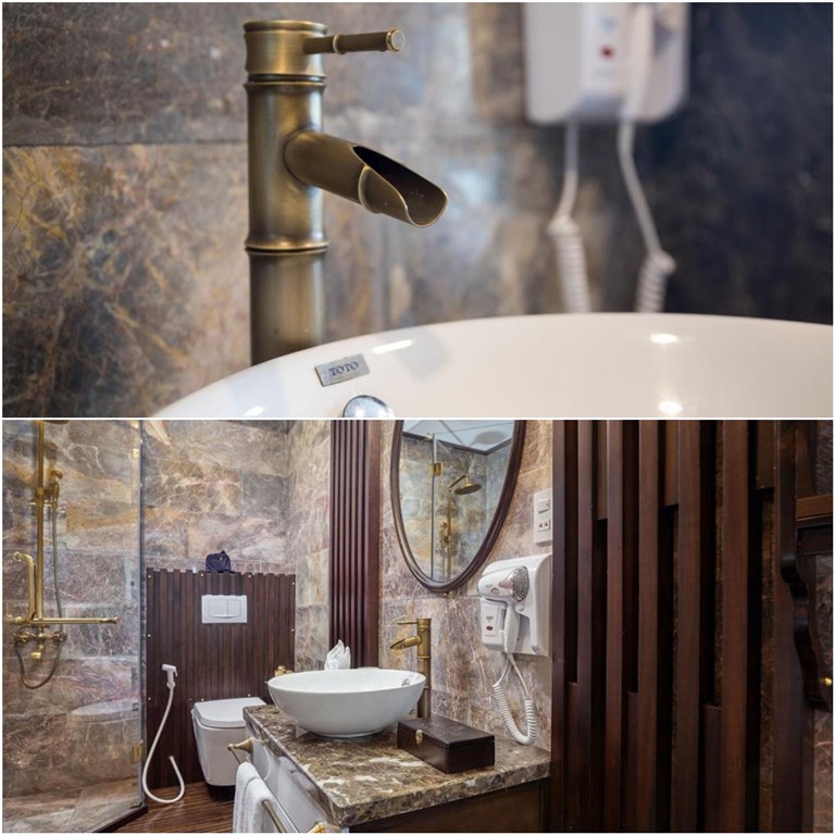 Tiện nghi phòng tắm được trang bị đầy đủ với các thiết bị cao cấp, hiện đại. 