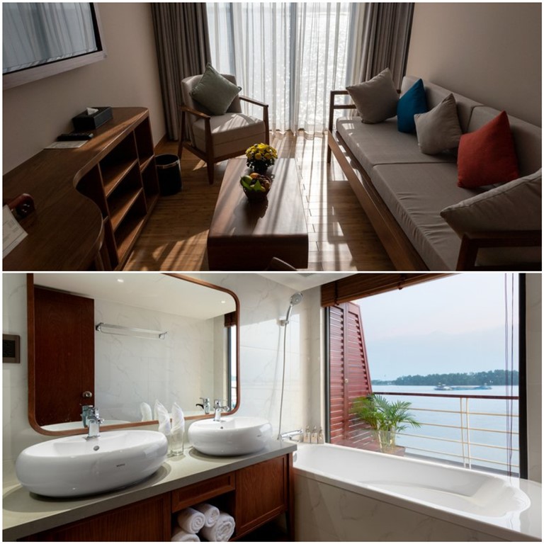 Phòng VIP Suite có một phòng khách hiện đại và một phòng vệ sinh riêng biệt, tiện nghi. 