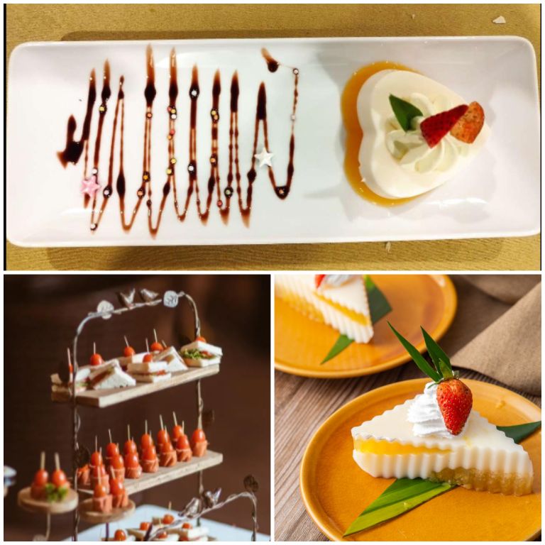 Sunset snacks với menu với vô vàn sự lựa chọn như: sushi, bánh quy, bánh ngọt hay hoa quả,....