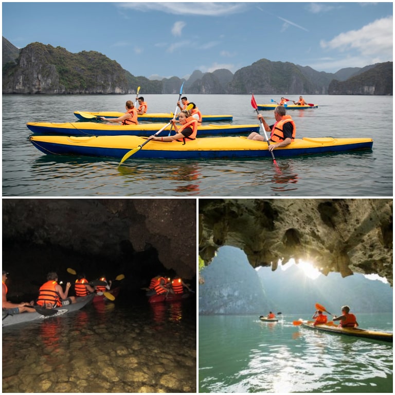 Chèo thuyền kayak là một trong những trải nghiệm không thể thiếu khi đến với Đảo ngọc Cát Bà và vịnh Lan Hạ. 