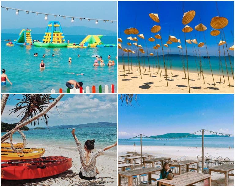 Bãi Vụng Tiên với bờ cát dài và sóng to là địa điểm thích hợp để vui chơi giải trí trong tour du lịch Cô Tô 2 ngày 1 đêm. (nguồn: dulichdaocoto.net)