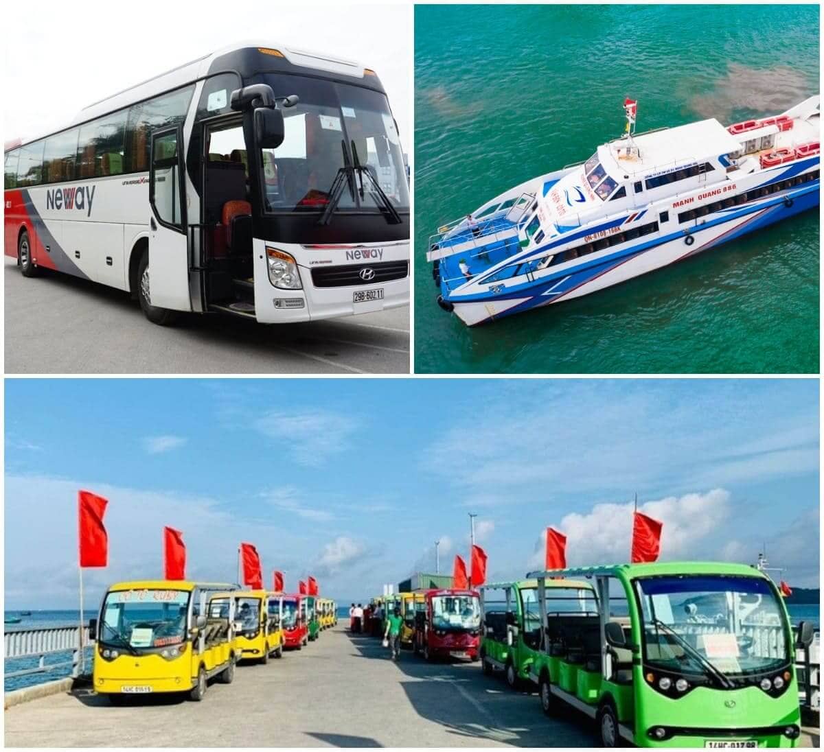 Những phương tiện di chuyển chính trong hành trình tour du lịch Cô Tô 2 ngày 1 đêm. (nguồn: internet)