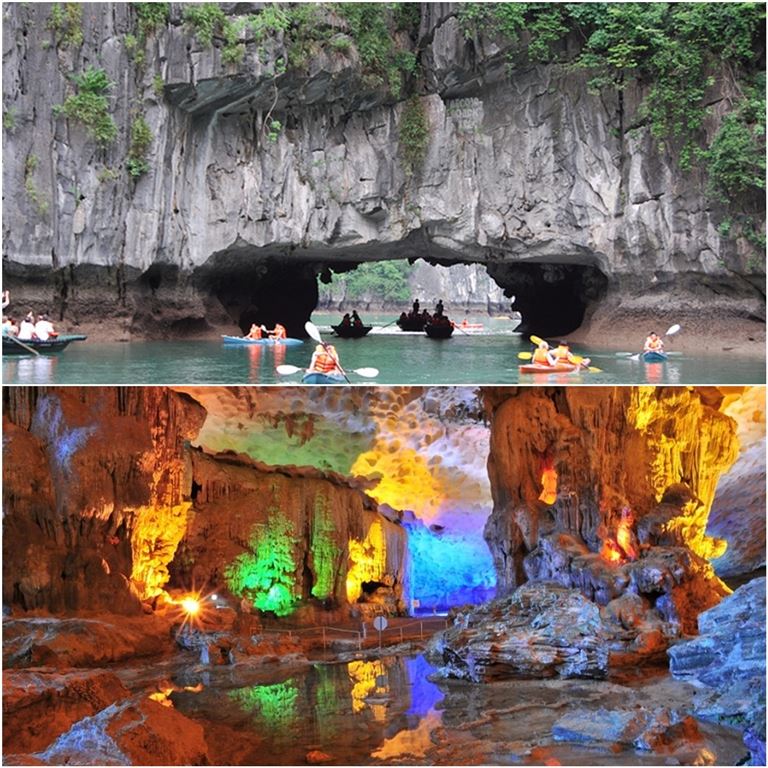 Hang Sửng Sốt và Hang Luồn - 2 hang động tuyệt đẹp tại du khách sẽ được khám phá trong tour du lịch Hạ Long 3 ngày 2 đêm.