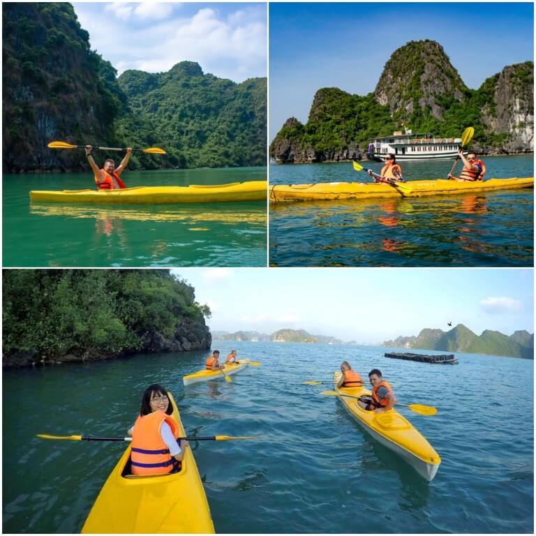 Tour du lịch Hà Nội - Cát Bà mang đến cho du khách dịch vụ chèo thuyền kayak