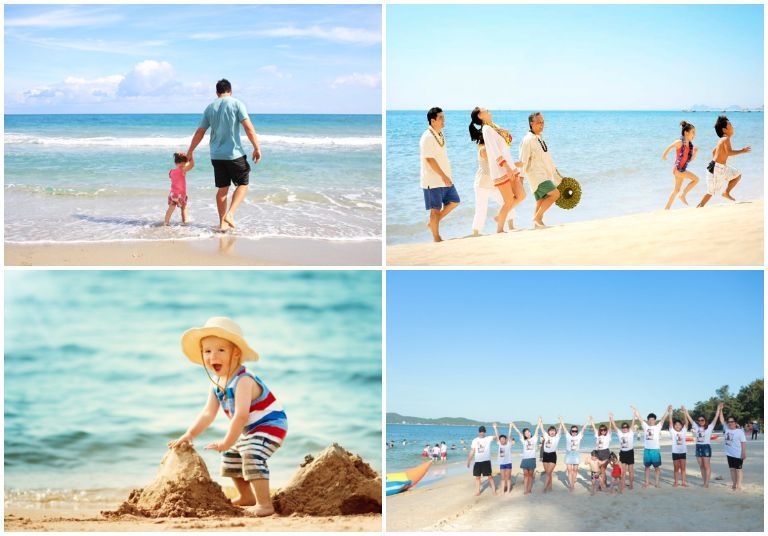 Mọi người có thể tự do vui chơi trên bãi biển hoặc tham gia những hoạt động thể thao trên mặt nước tại biển Quan Lạn 