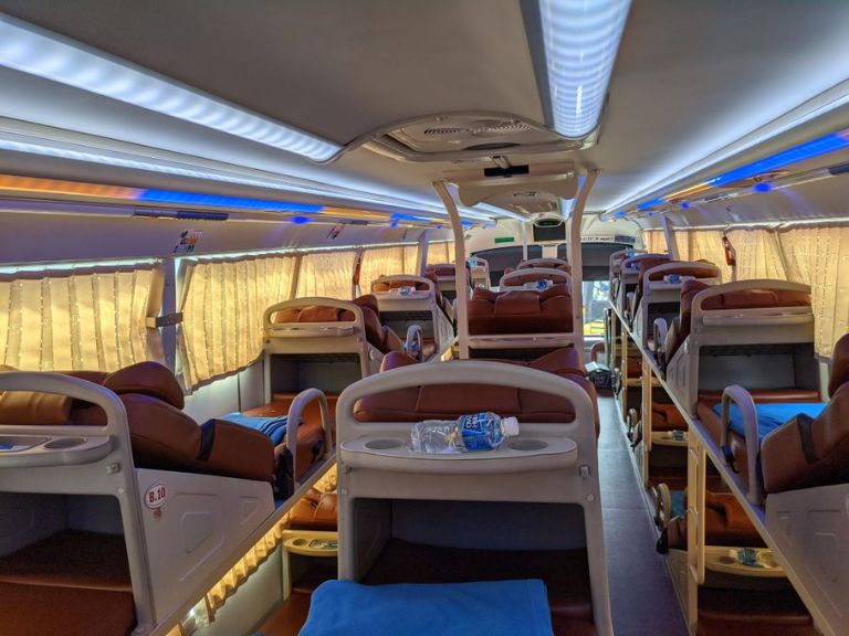 Không gian trong xe khách Hà Nội Quế Võ nhất định sẽ khiến hành khách thoải mái nghỉ ngơi suốt hành trình dài hơn 1 tiếng 