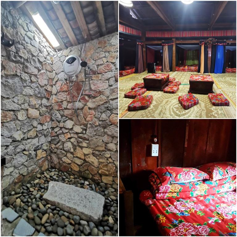 Không gian phòng nghỉ riêng tư và phòng tập thể tại homestay Lô Lô Chài Hà Giang - Lo Lo Homestay & Cafe Meo Vac. 