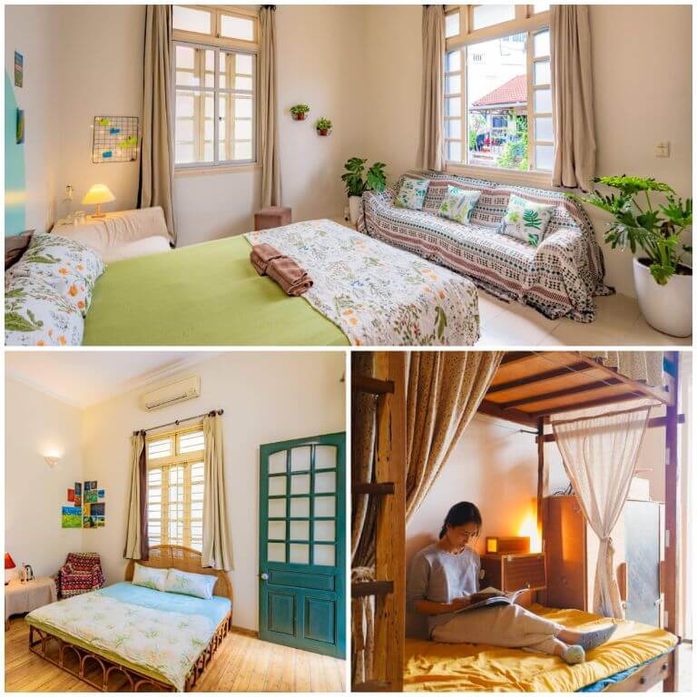 Các phòng Chủ Nhật Cafe & Homestay được bày trí theo phong cách hoài cổ, mộc mạc mang cảm giác bình yên, ấm cúng 