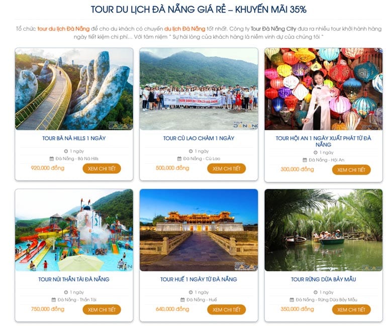 Công ty cung cấp nhiều tour Đà Nẵng hấp dẫn