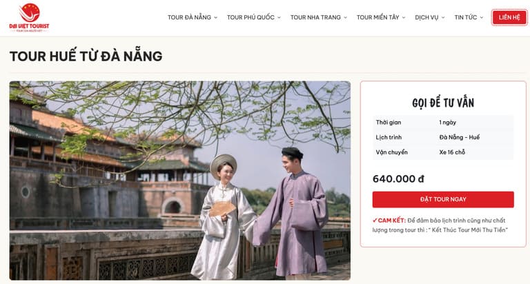 Muốn trải nghiệm trọn vẹn Huế du khách tin chọn Đại Việt Tourist