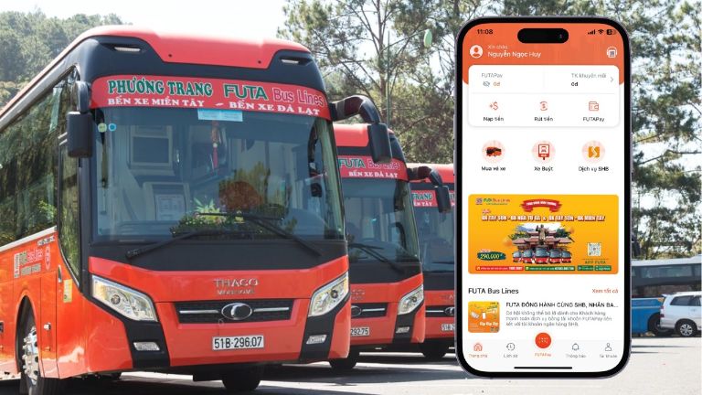 Bạn có thể đặt vé của nhà xe Futa Hà Sơn qua các đại lý chính thức như vexere hay motortrip