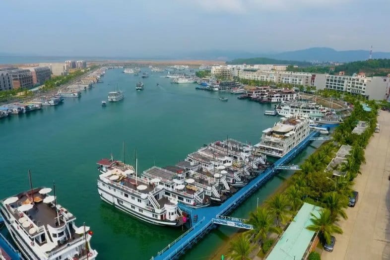 Bãi Tuần Châu nhìn từ cảng