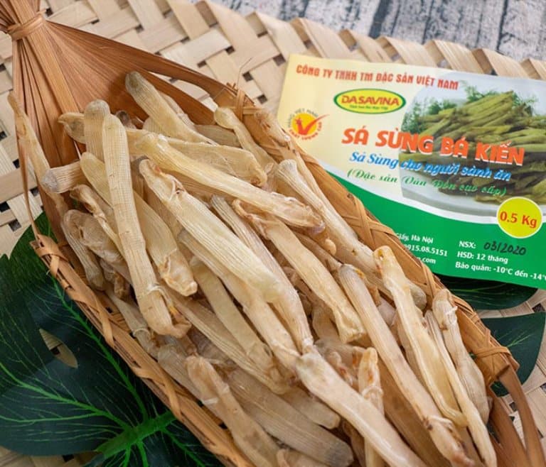 Sá sùng khô Quan Lạn đóng hộp