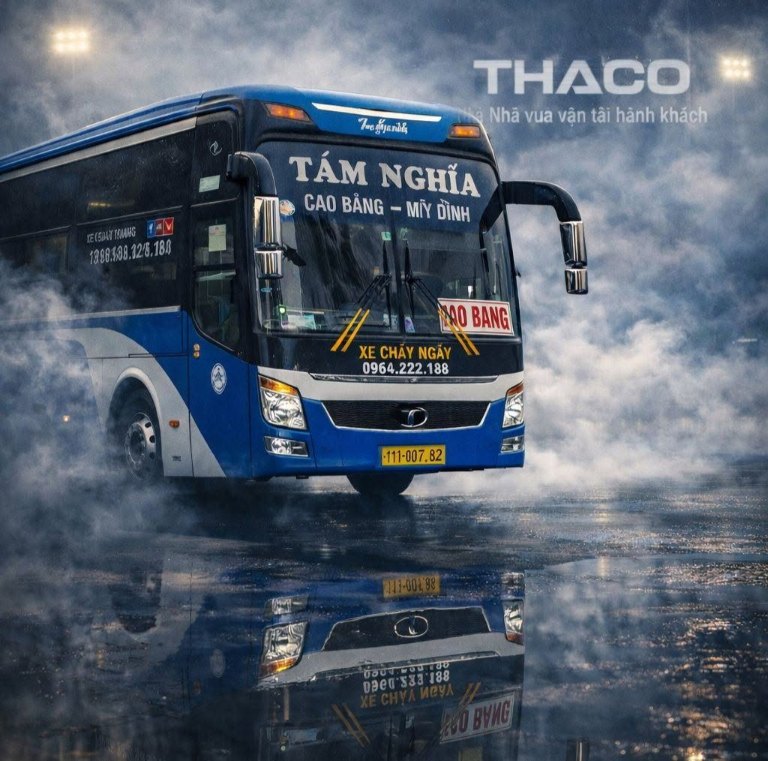Xe giường nằm Tám Nghĩa chuyến 09:30 sáng bến Mỹ Đình Hà Nội Cao Bằng